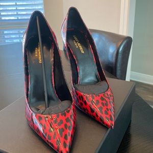 Cute Saint Laurent Vernice Chiffon Babycat heels